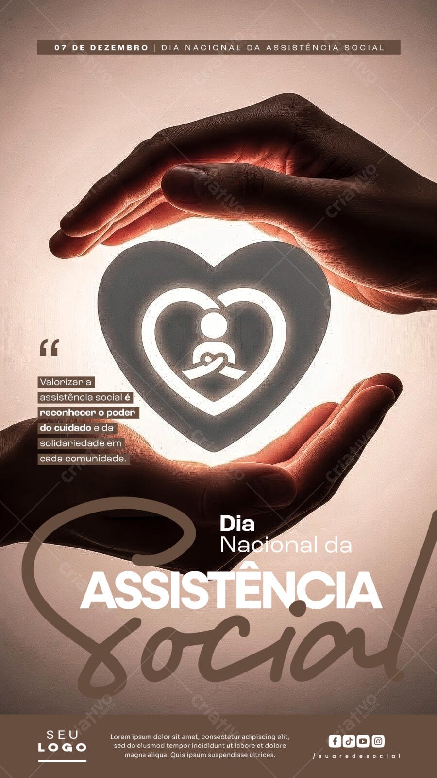 Flyer para Dia Nacional da Assistência Social PSD Editável