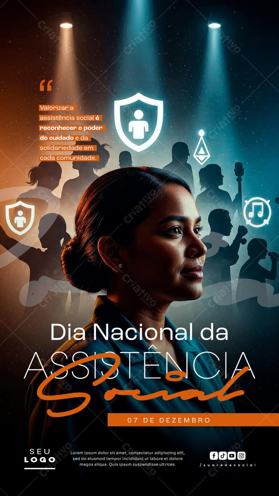 Post Redes Sociais Dia Nacional da Assistência Social PSD Editável