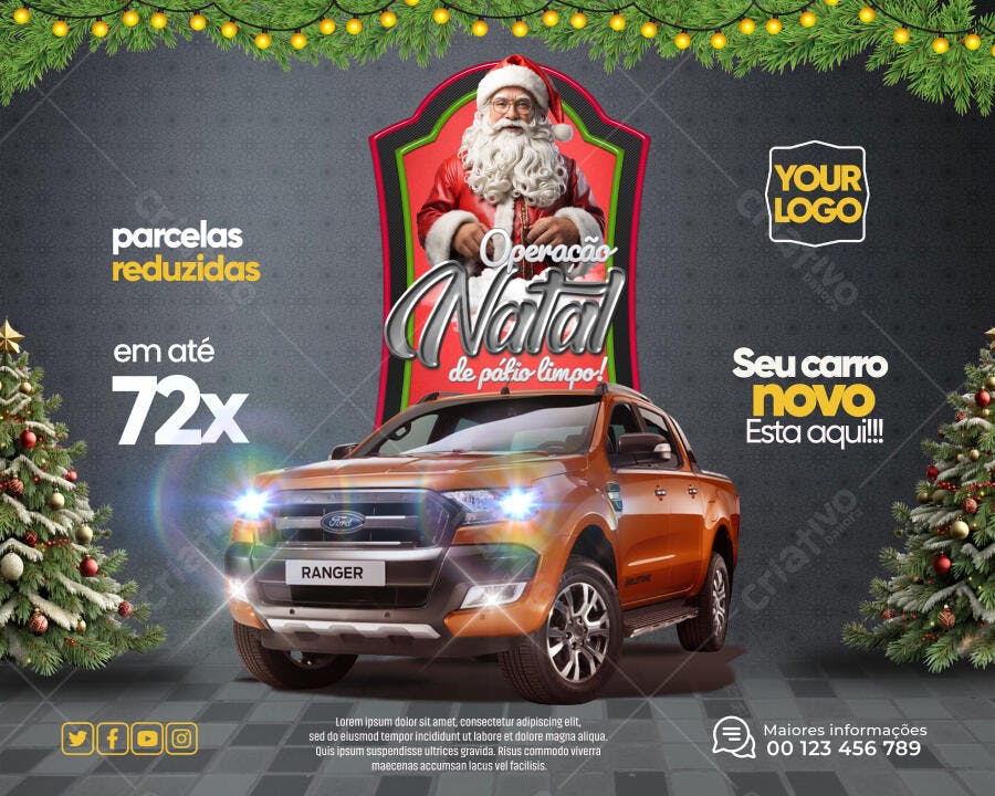 Flyer Venda de Carros Natal Operação Pátio Limpo PSD Editável