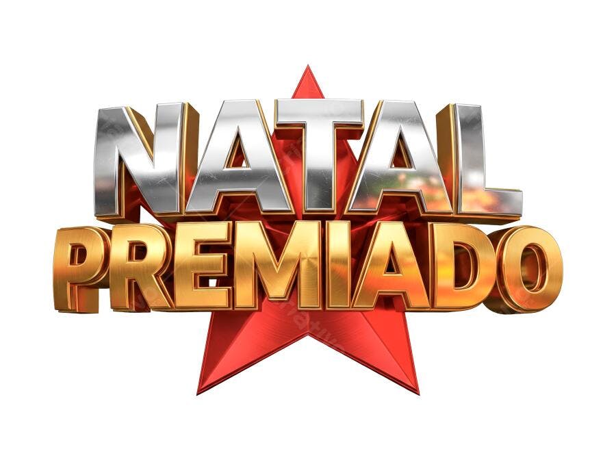 Selo 3D de campanha de natal premiado metalizado dourado e prata vermelho
