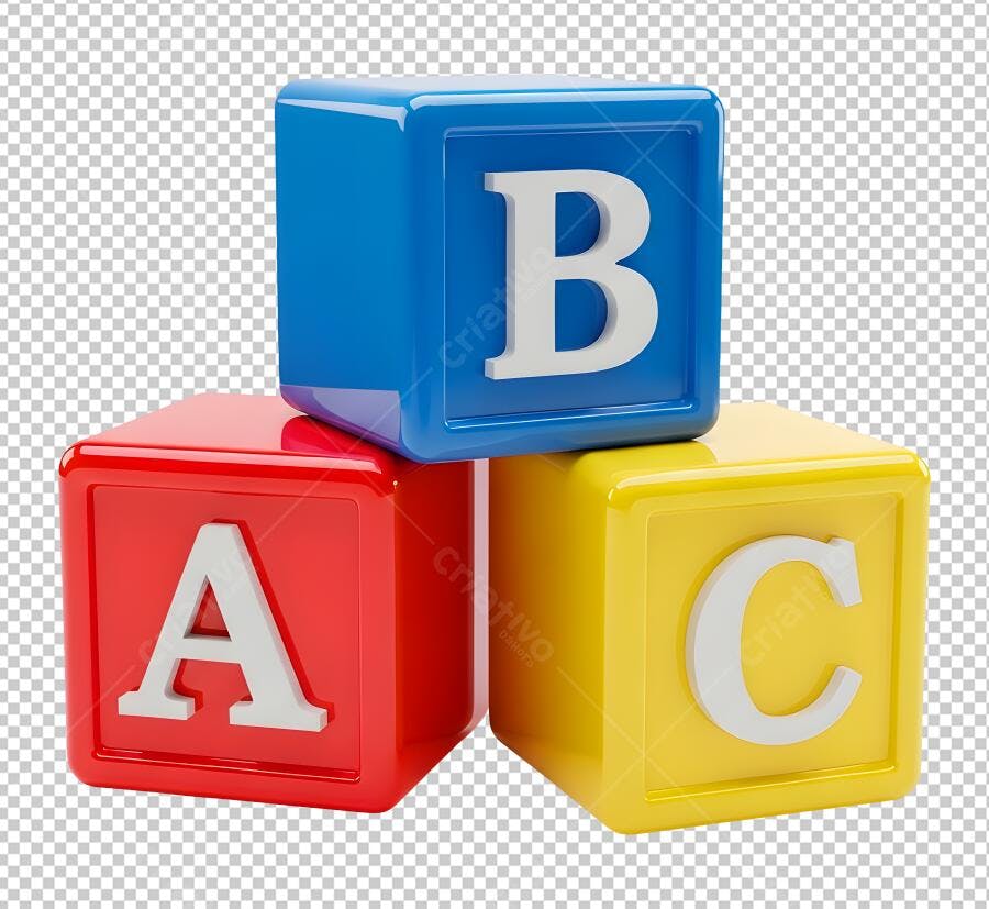 Ícone Blocos de brinquedo ABC cores primárias educação PNG com fundo transparente