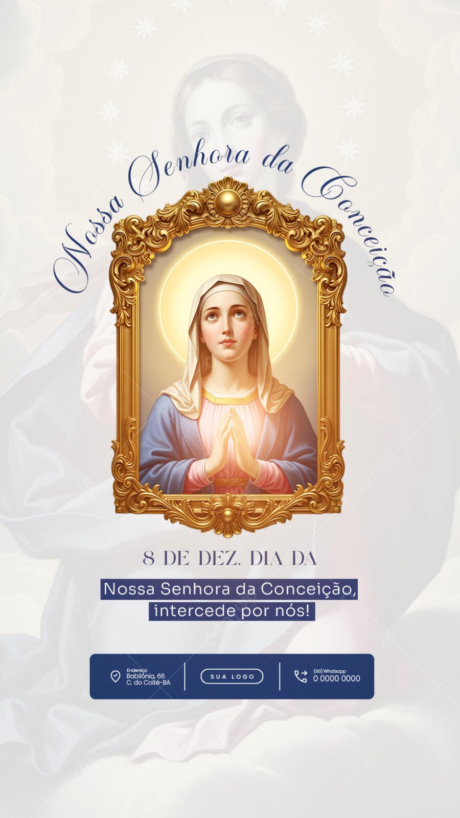 Post para Dia de Nossa Senhora da Conceição PSD Editável