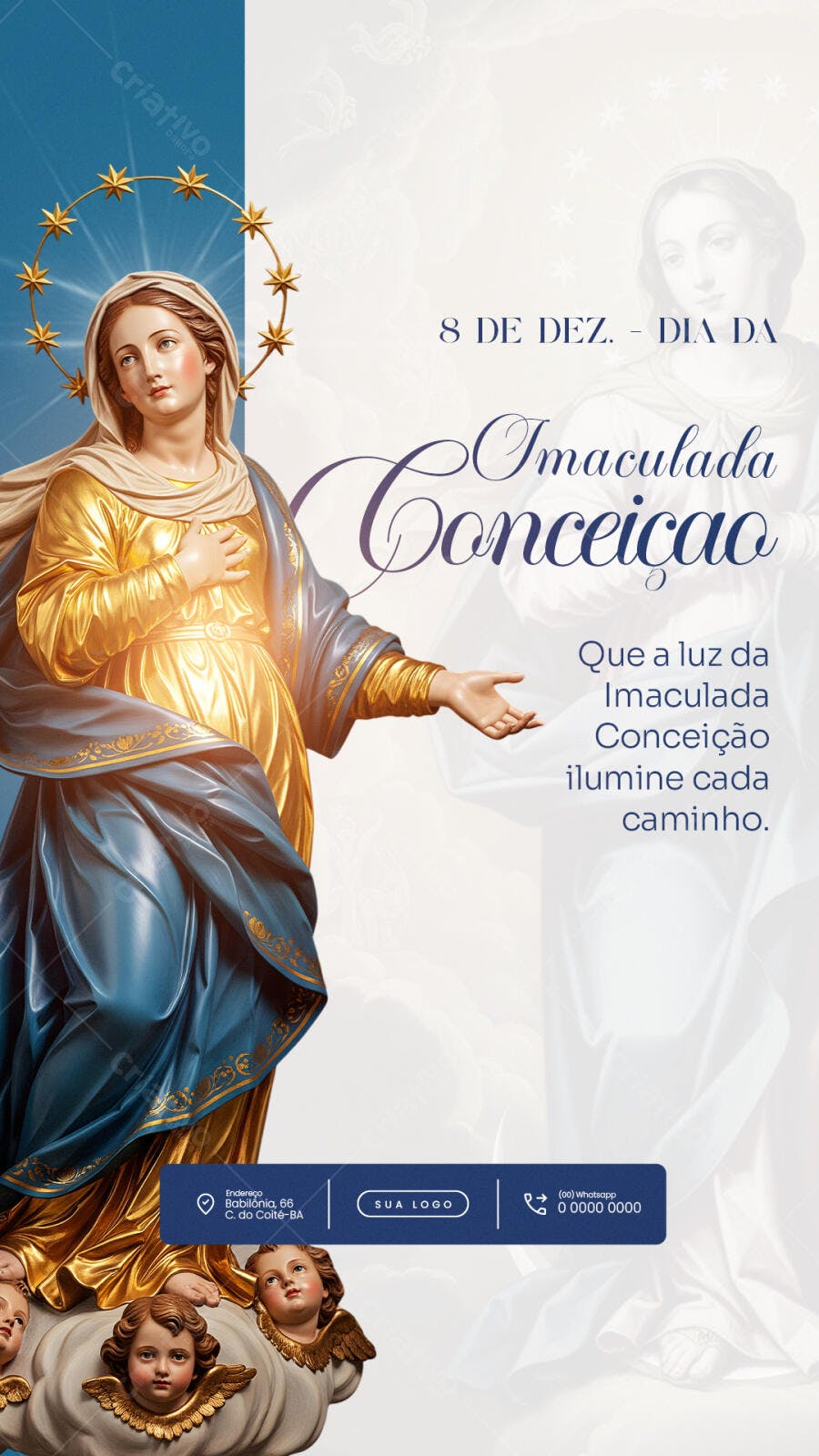Flyer Imaculada Conceição 8 de Dez PSD Editável