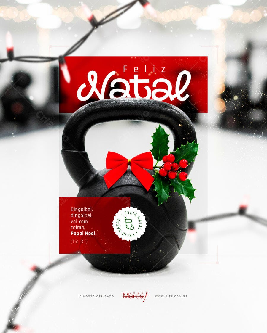 Flyer de Natal para Academia e Fitness PSD Editável