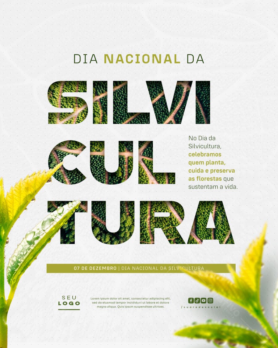 Flyer Dia Nacional da Silvicultura PSD Editável