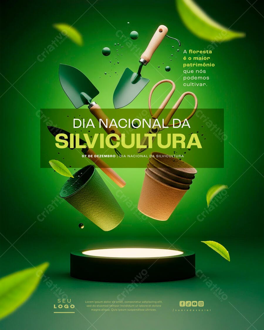 Flyer Dia Nacional da Silvicultura PSD Editável