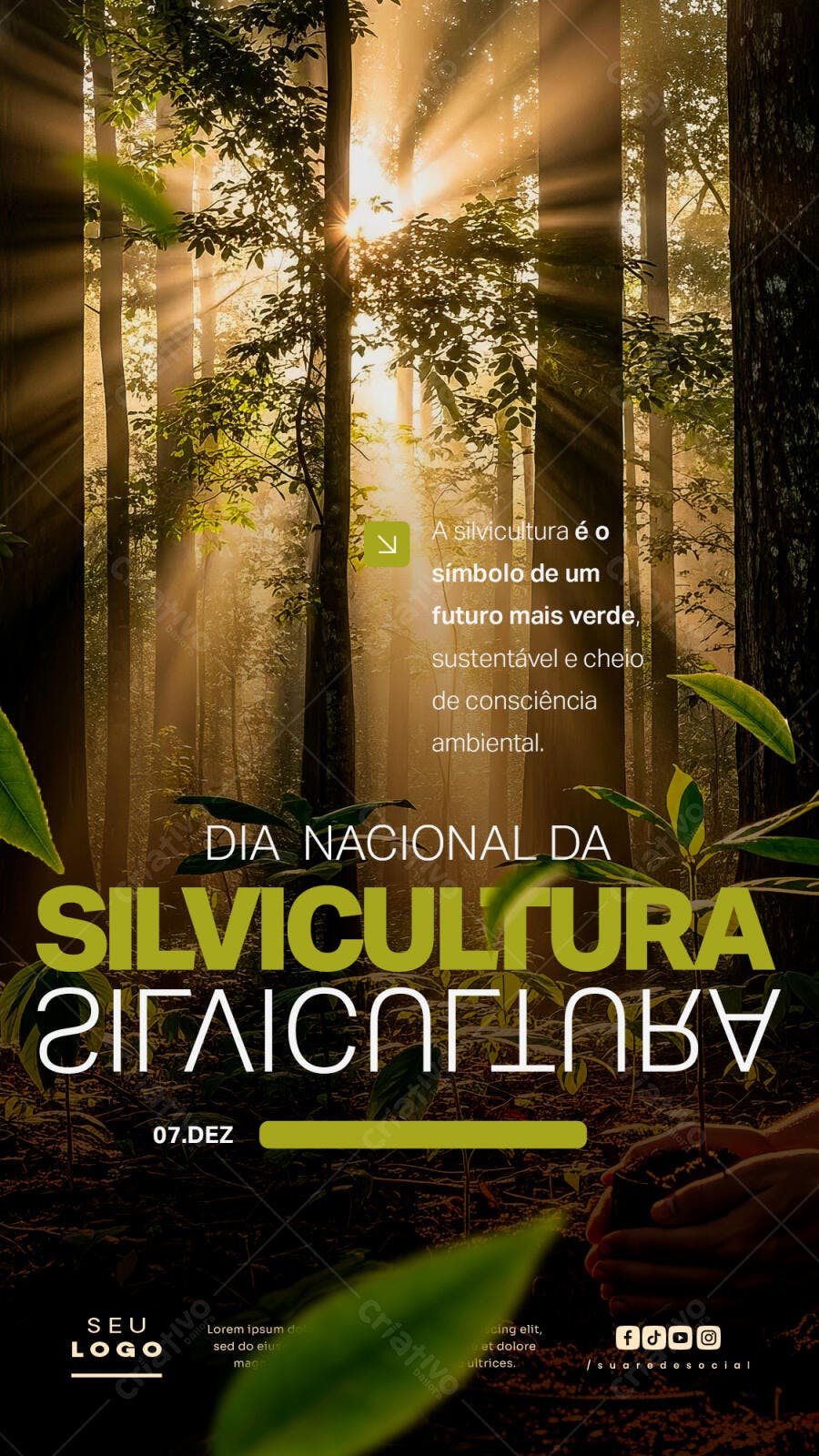 Flyer Dia Nacional da Silvicultura PSD Editável