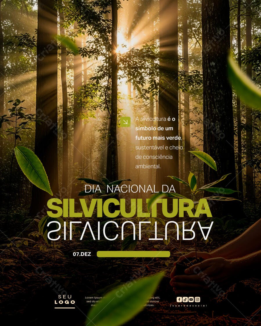 Flyer para Dia Nacional da Silvicultura PSD Editável