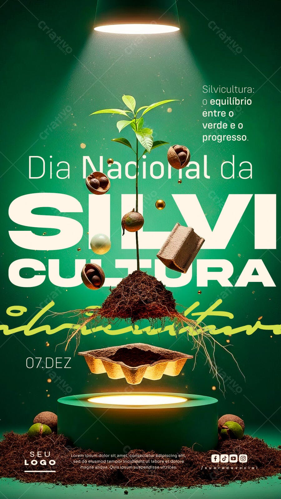 Flyer para Dia Nacional da Silvicultura e Sustentabilidade PSD Editável