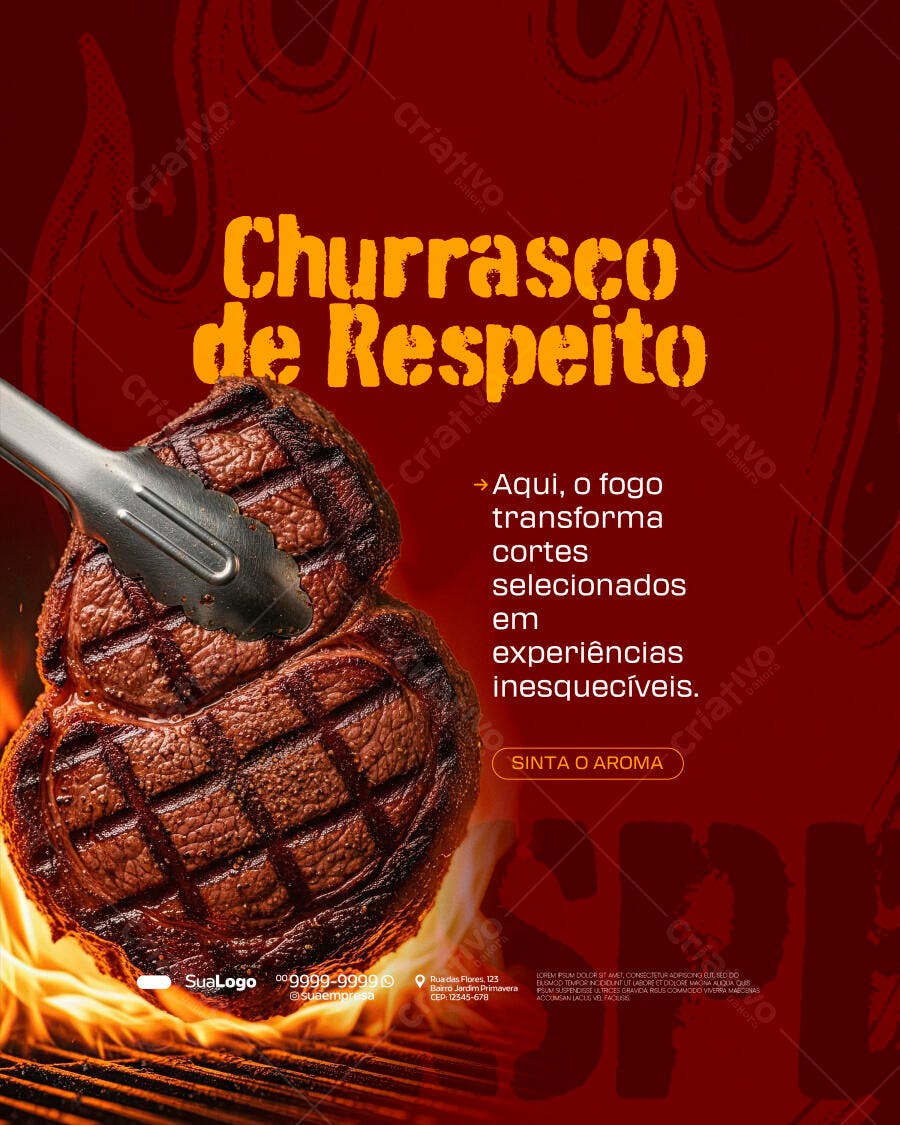 Flyer Churrasco de Respeito PSD Editável