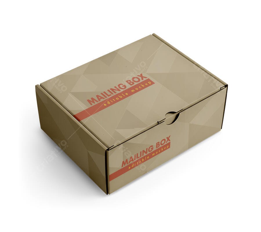 Mockup de Caixa de Correio Kraft Realista para Embalagens de E-commerce