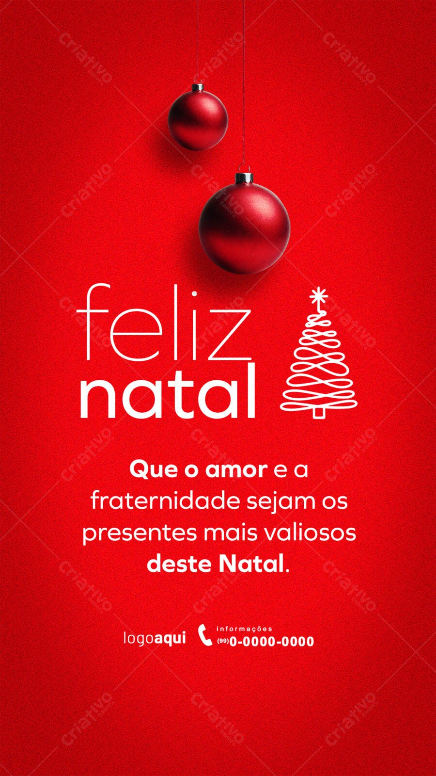 Post para Instagram de Natal Vermelho PSD Editável