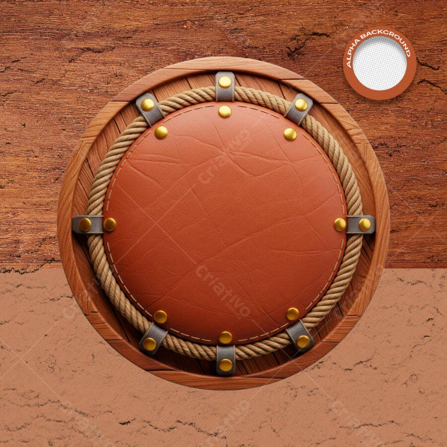 Emblema Rústico Circular para Branding Artesanal e Lojas PSD Editável