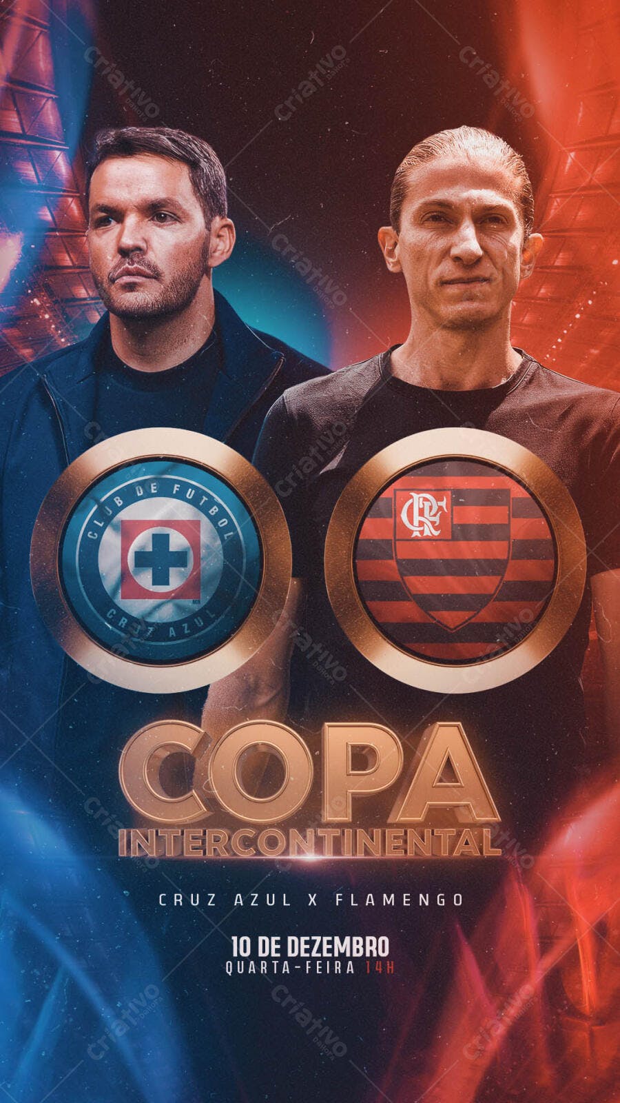 Flyer Copa Intercontinental Cruz Azul x Flamengo PSD Editável