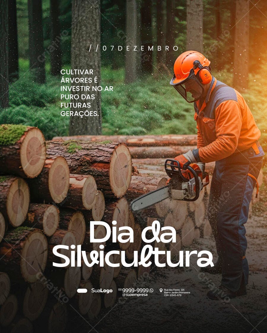Post de Redes Sociais para Dia da Silvicultura PSD Editável