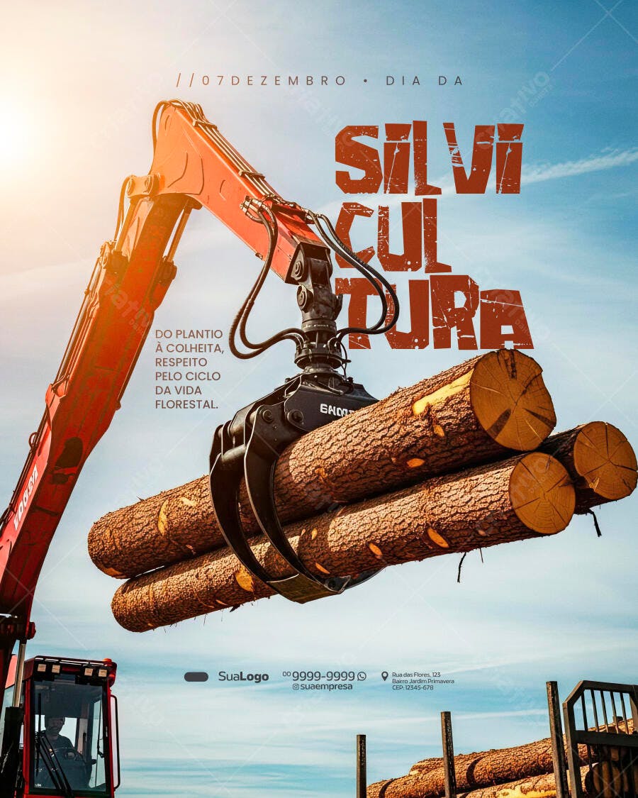Flyer Dia da Silvicultura 07 de Dezembro PSD Editável