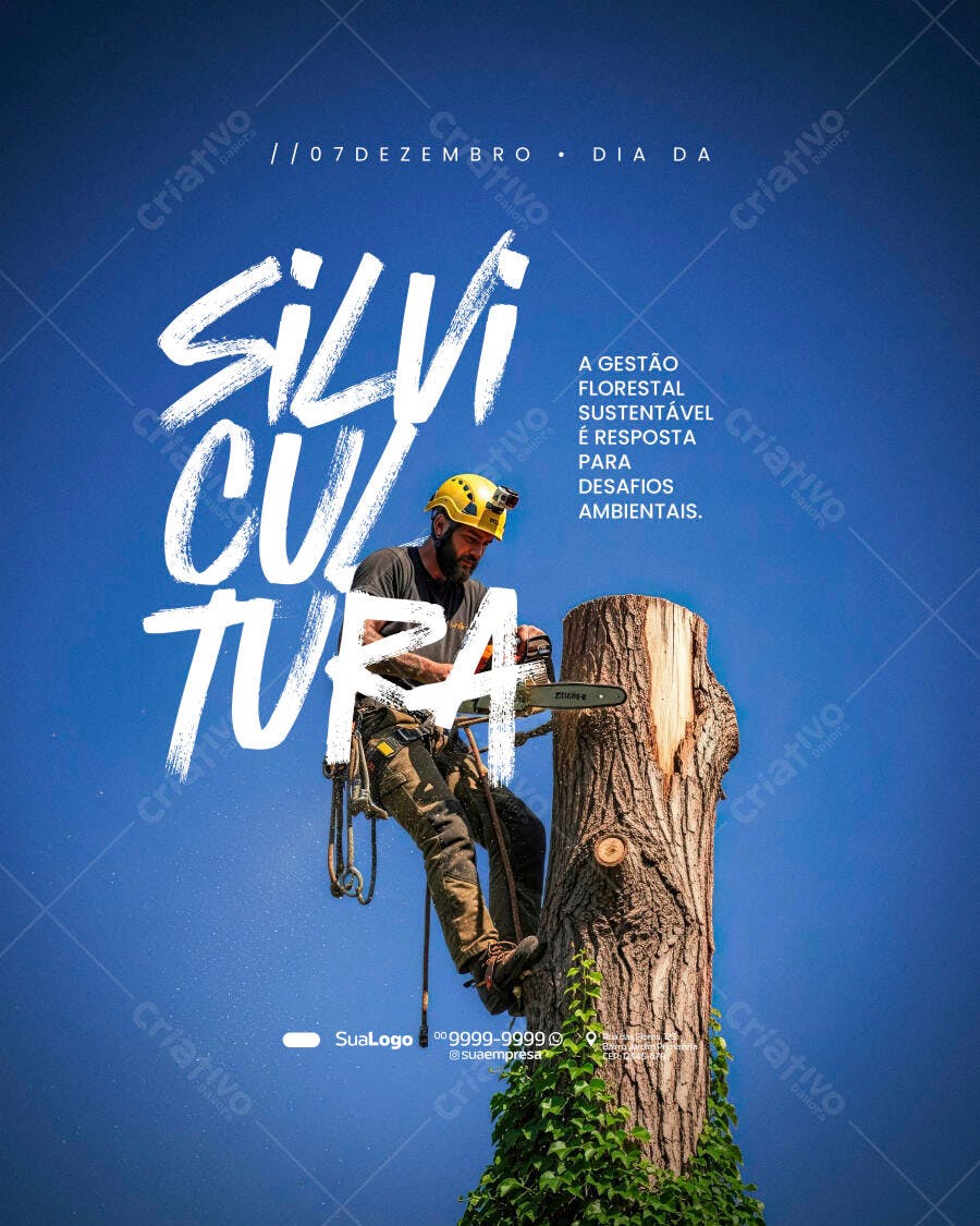 Flyer Dia da Silvicultura com Arborista PSD Editável