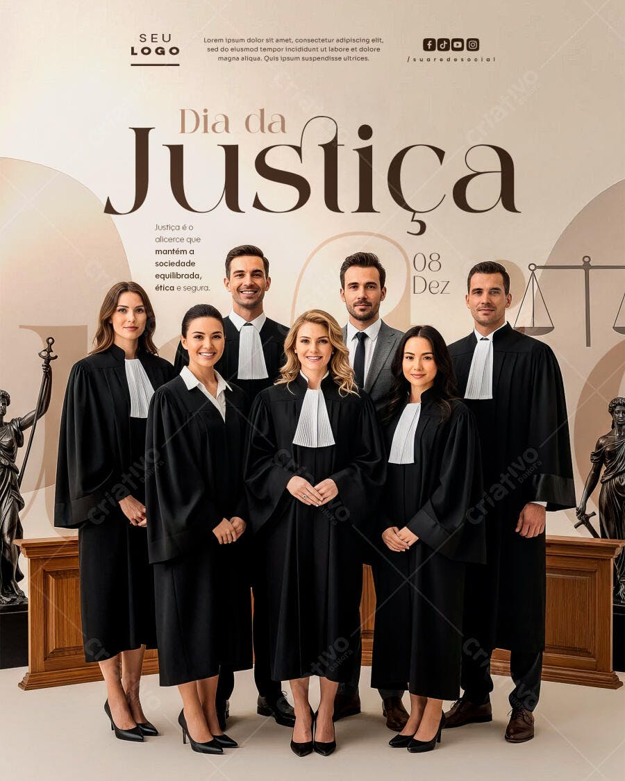Flyer Dia da Justiça Advogados e Juízes PSD Editável