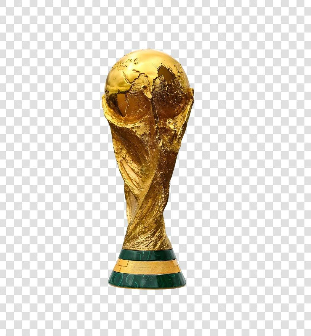 Troféu Copa do Mundo Dourado Verde Futebol PNG com fundo transparente