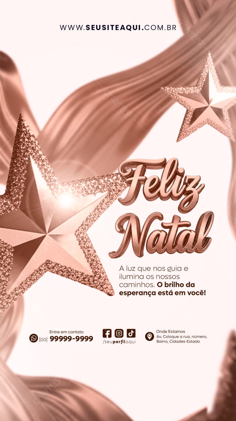 Flyer para Natal Rose Gold PSD Editável