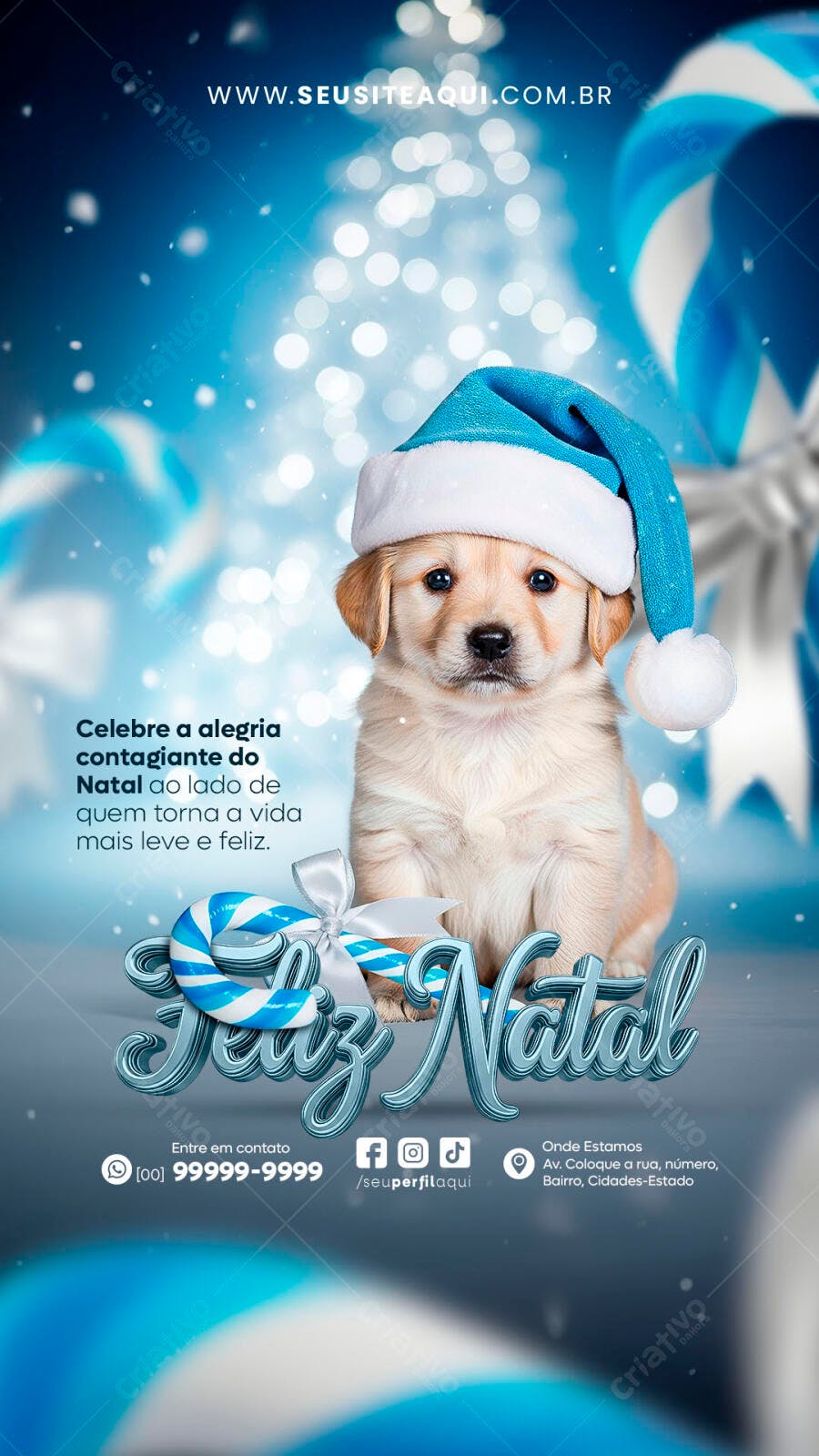 Social Media Natal Cachorro Fofo Feliz Natal PSD Editável