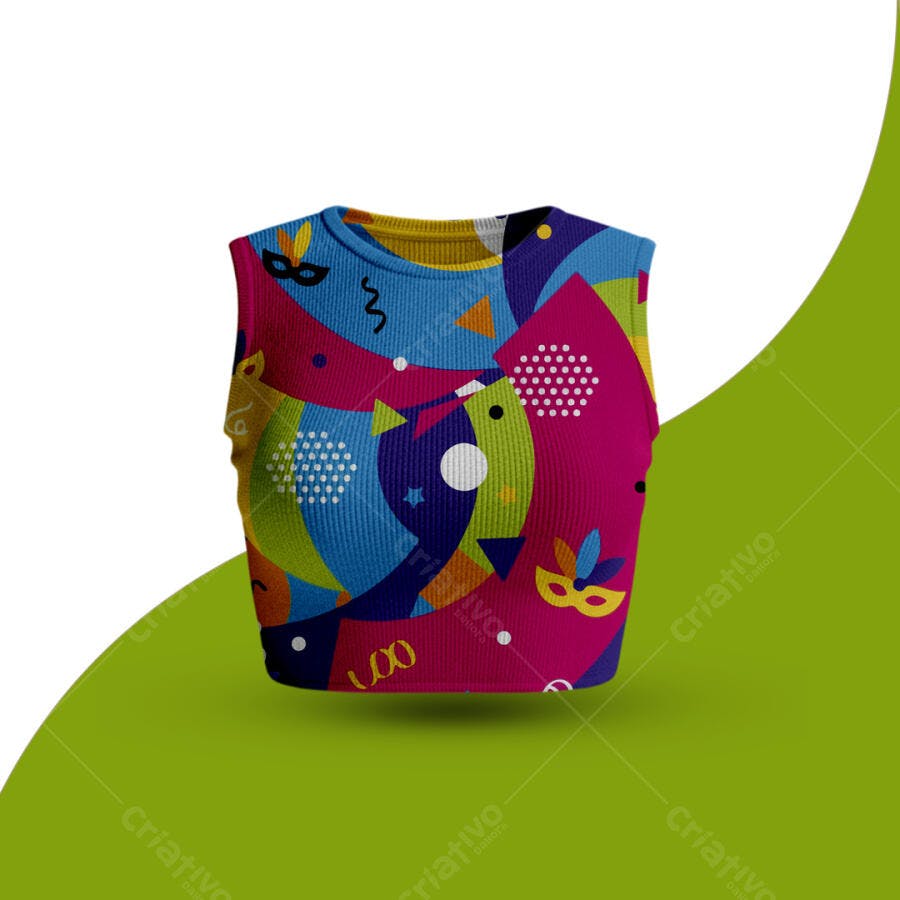 Camiseta Regata Psd para Carnaval e Festas Coloridas PSD Editável