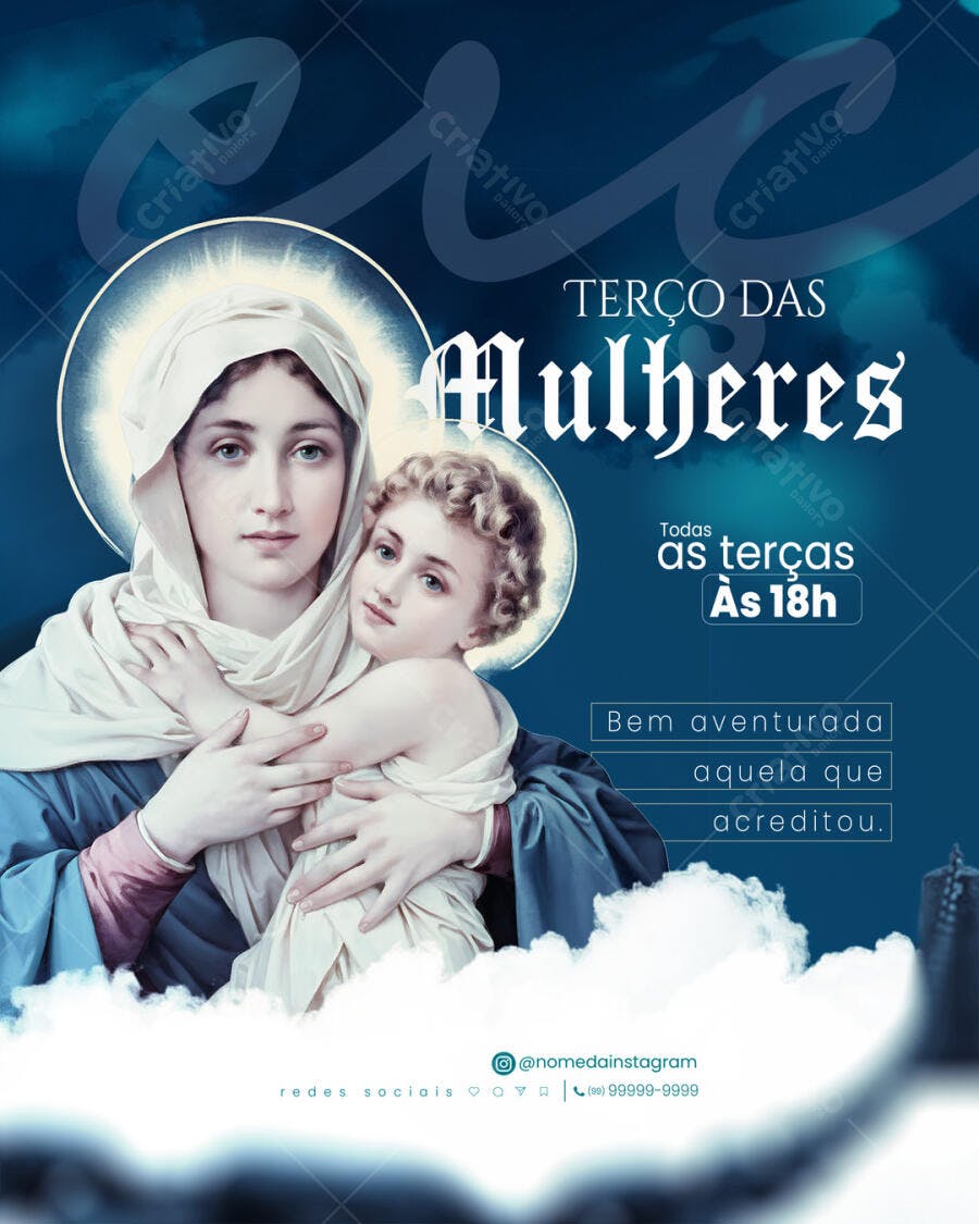 Flyer Terço das Mulheres para Igreja PSD Editável