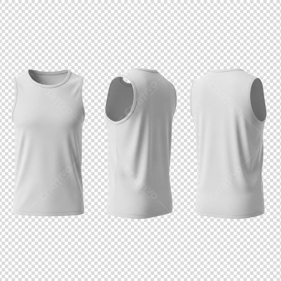 Mockup de Regata Branca para Design de Moda Esportiva PSD Editável