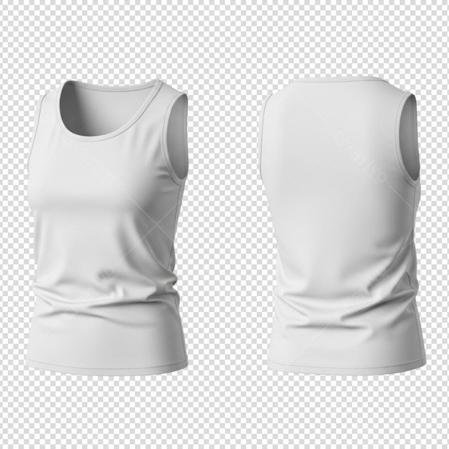 Mockup Regata Feminina para Apresentação de Estampas PSD Editável