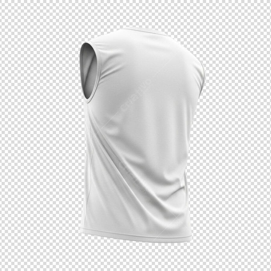 Mockup Psd Camiseta Regata Branca de Costas para Design de Moda PSD Editável