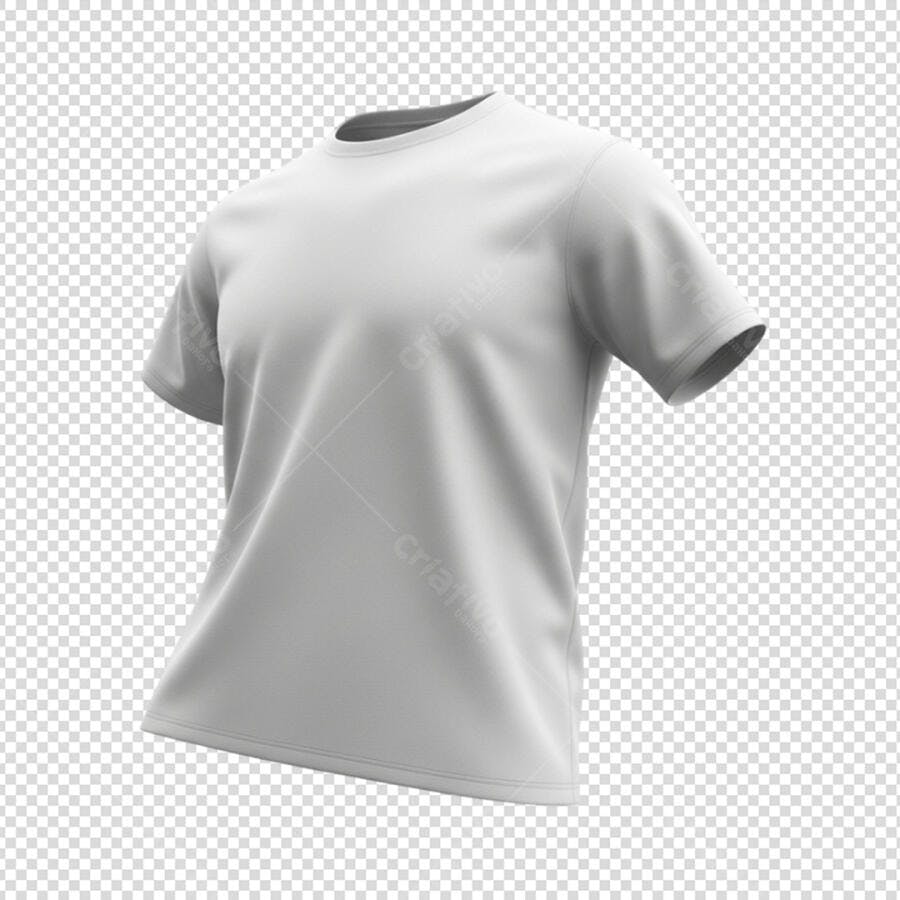 Mockup 3D Camiseta Branca Lisa para Design de Moda PSD Editável