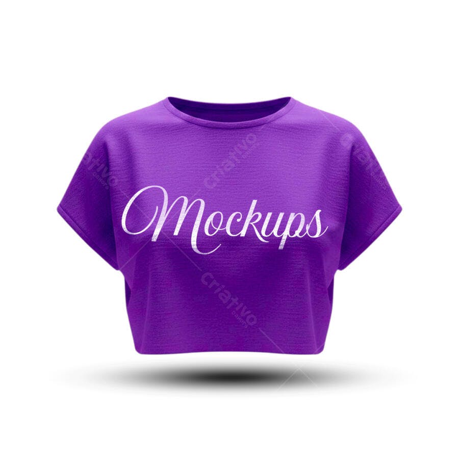 Mockup de Camiseta Roxa Feminina para Apresentação Psd Editável