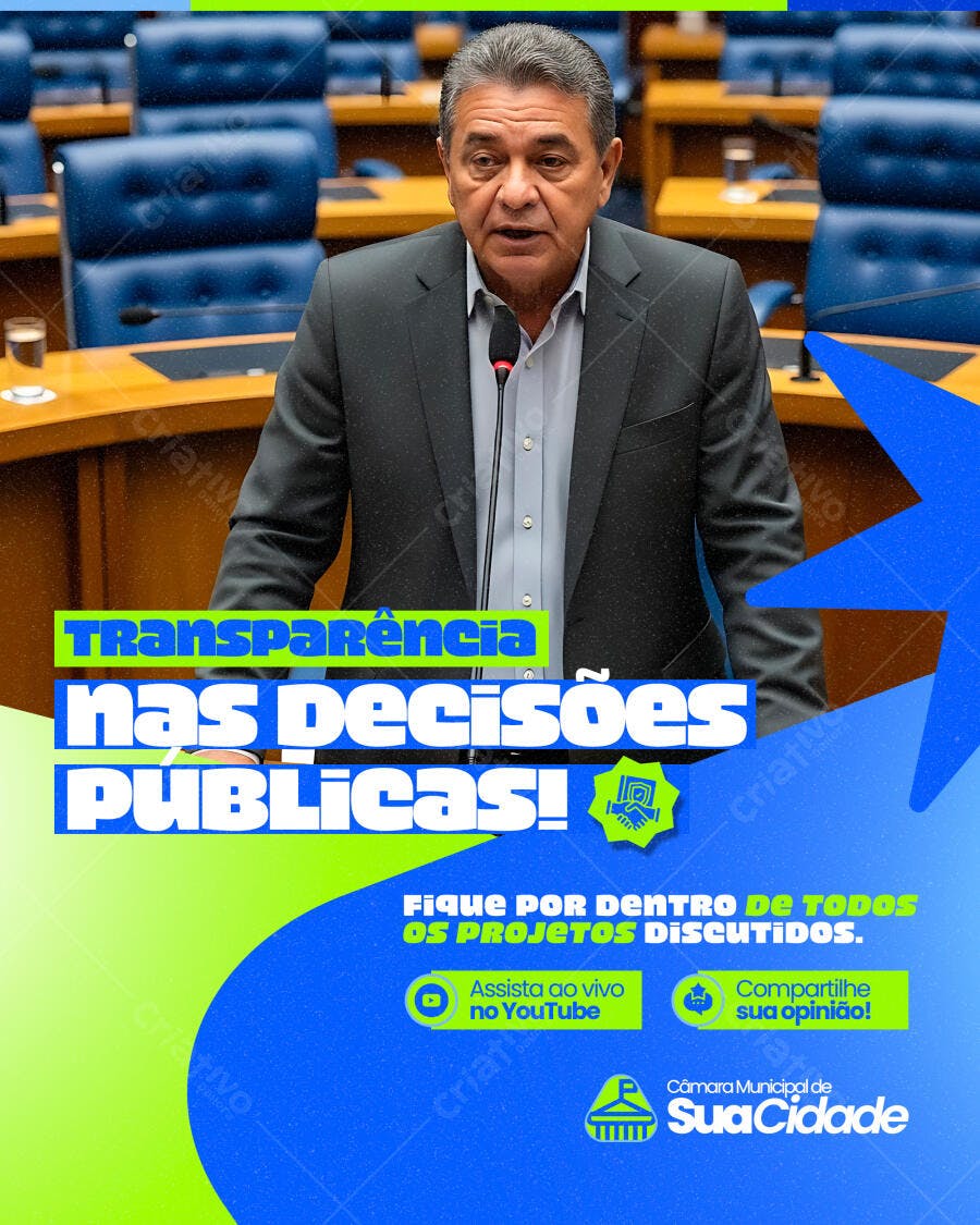 Flyer Transparência nas Decisões Públicas PSD Editável