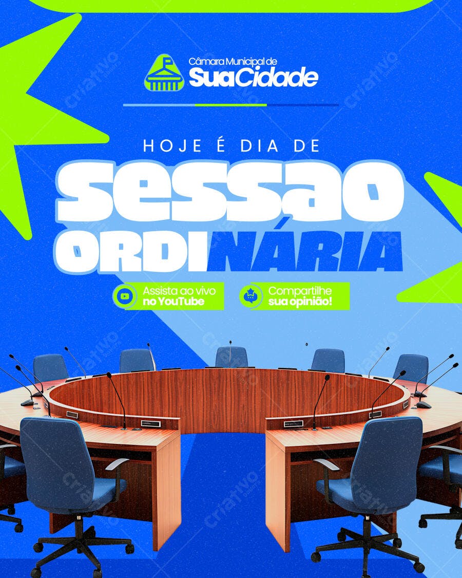 Flyer Sessão Ordinária Câmara Municipal PSD Editável