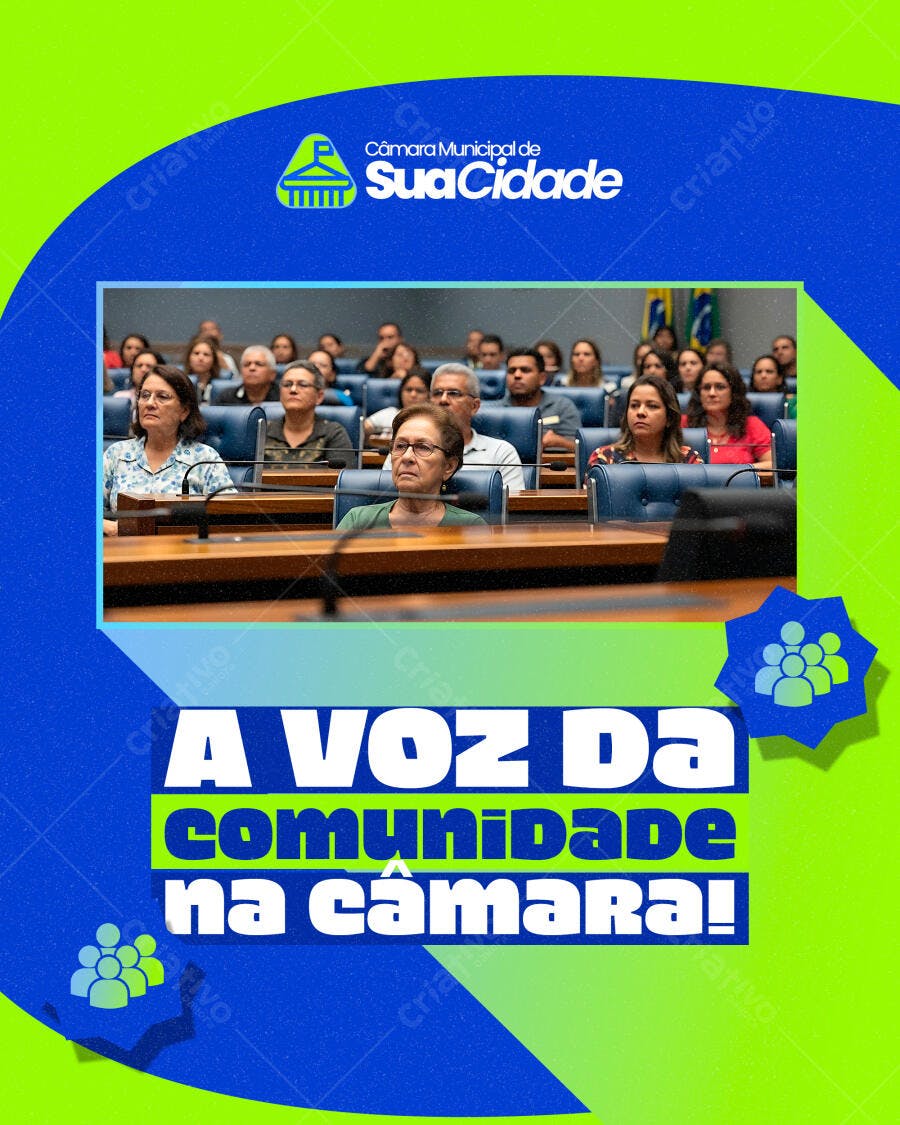 Flyer A Voz da Comunidade na Câmara PSD Editável