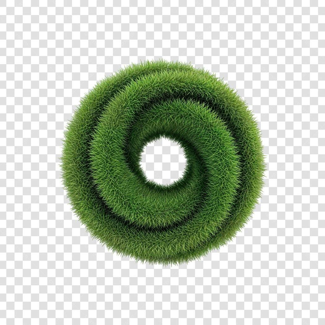 Elemento Gráfico Espiral de Grama Verde PNG com fundo transparente