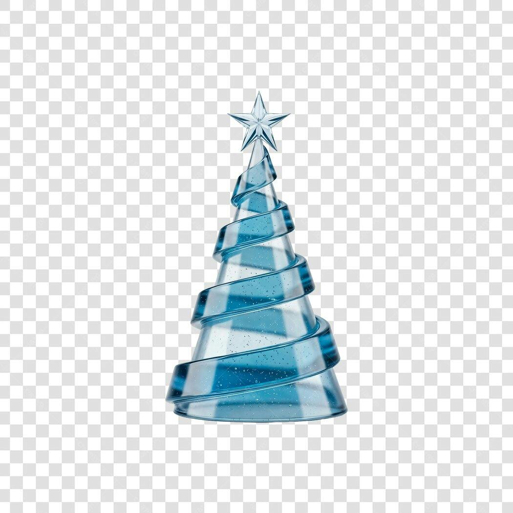 Elemento Decorativo Árvore de Natal Azul de Vidro Estrela PNG com fundo transparente