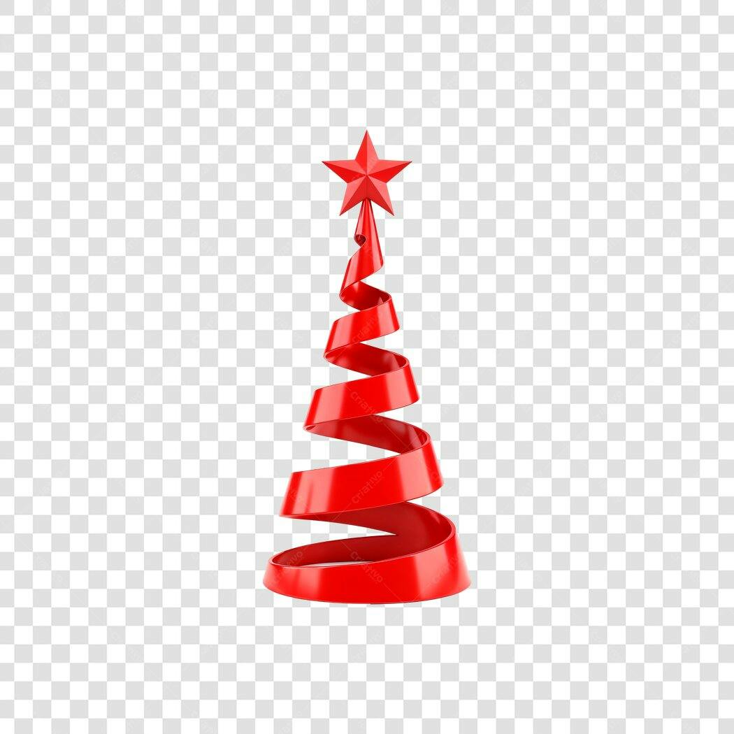 Elemento Gráfico Árvore de Natal Minimalista Vermelha PNG com fundo transparente