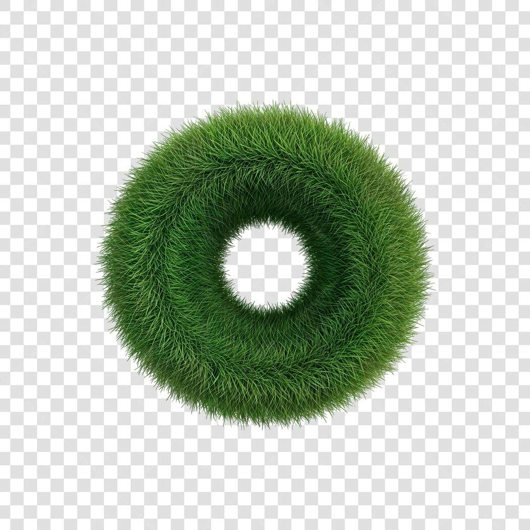 Elemento Decorativo Anel de Grama Verde Estilo Natural PNG com fundo transparente