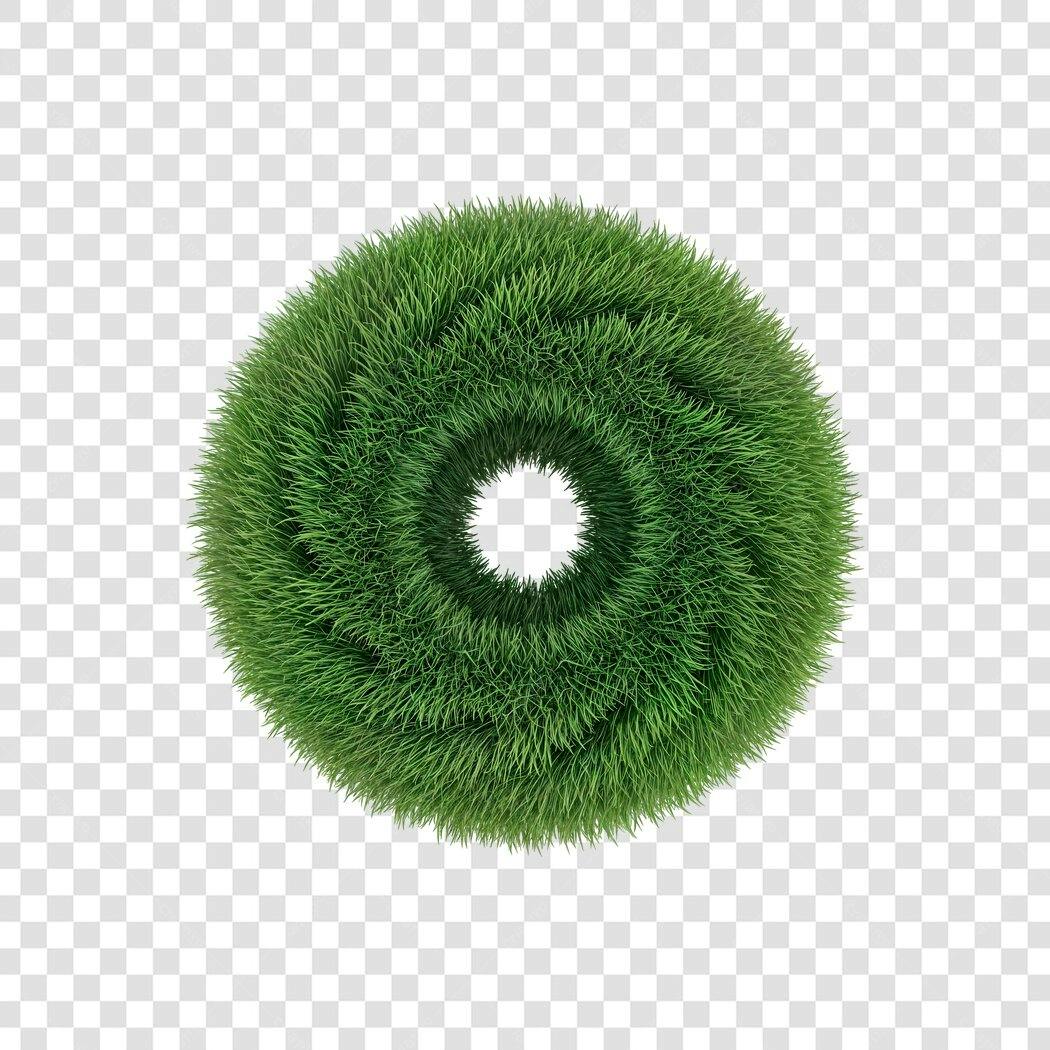 Moldura Circular de Grama Verde Natural para Design Ecológico PNG com fundo transparente