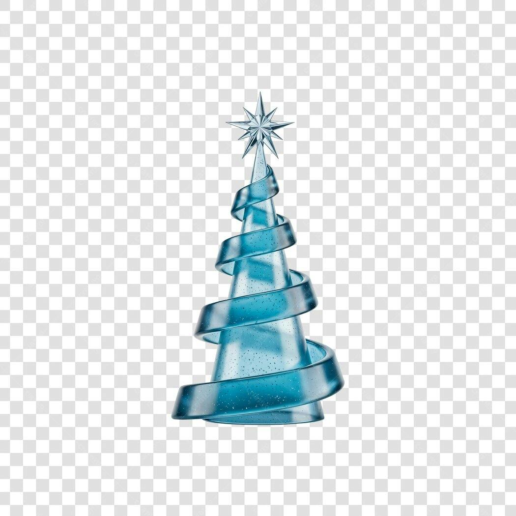 Elemento Gráfico Árvore de Natal Azul Gelo Moderna PNG com fundo transparente