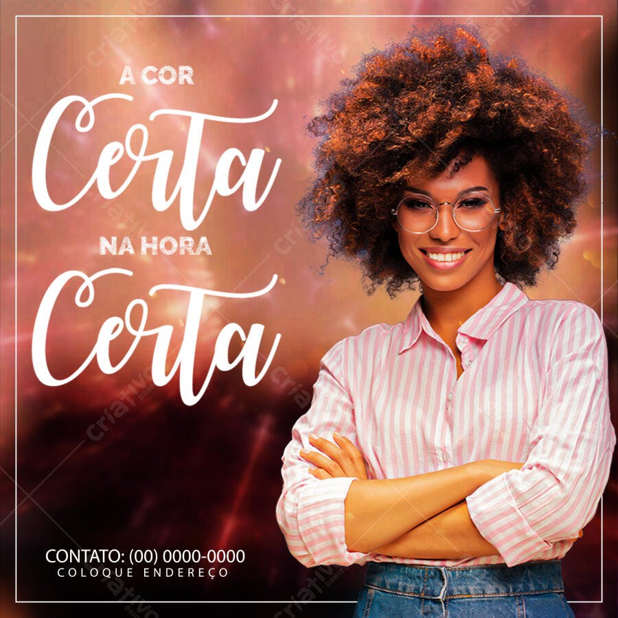 Flyer Consultoria de Imagem Mulher Afro PSD Editável