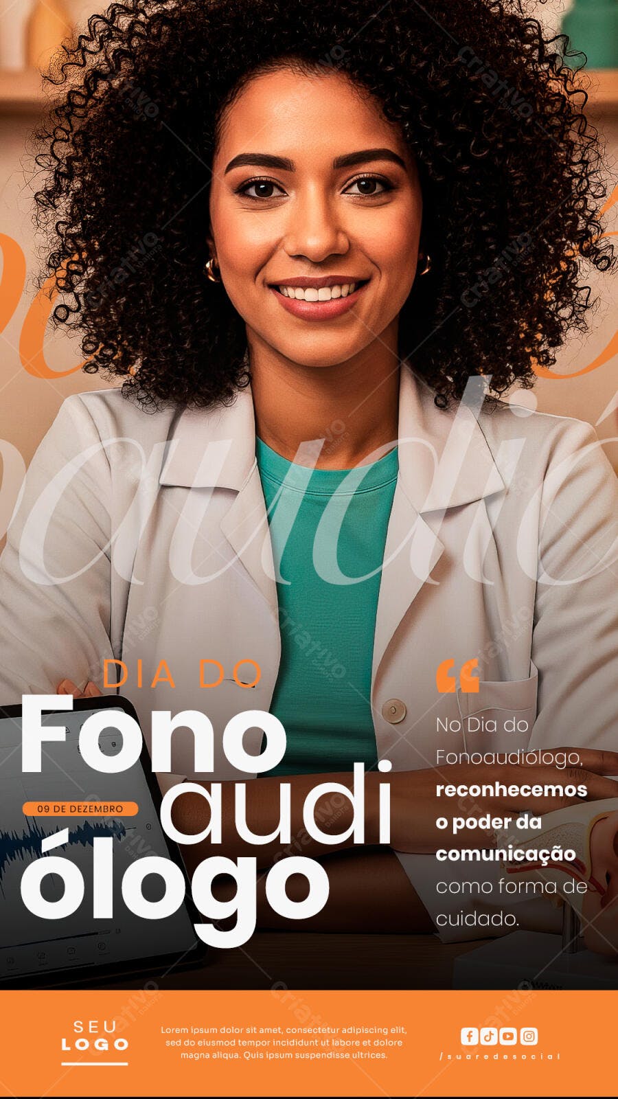 Flyer para o Dia do Fonoaudiólogo PSD Editável