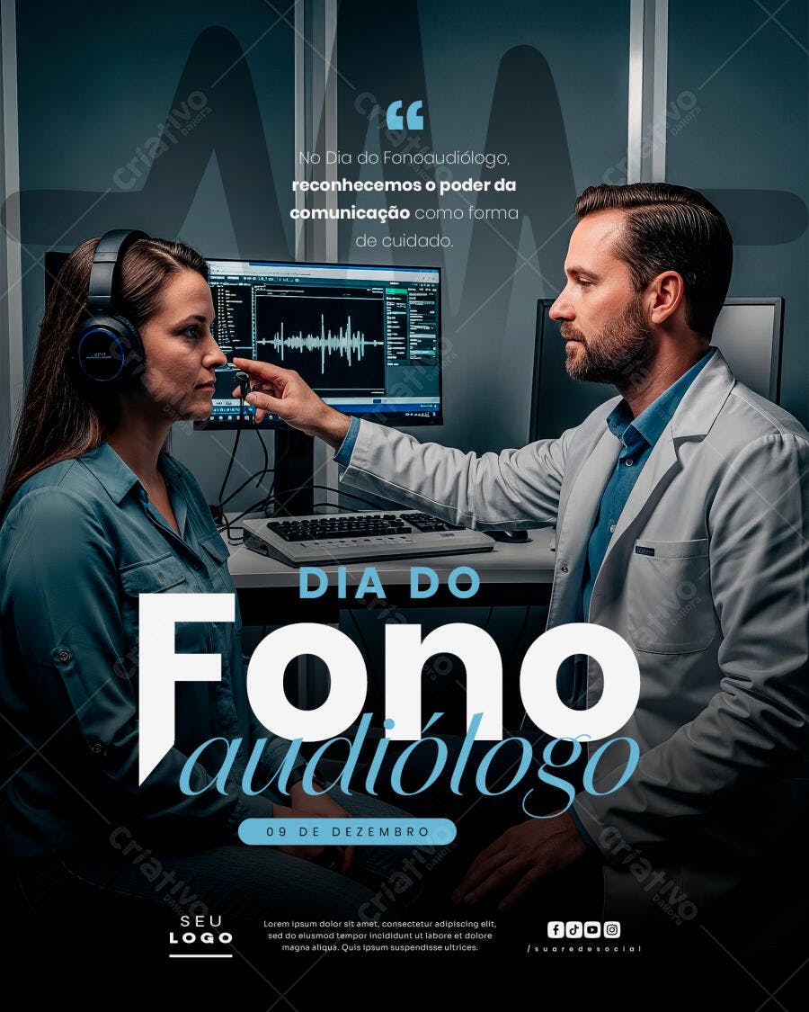 Flyer Dia do Fonoaudiólogo 09 de Dezembro PSD Editável