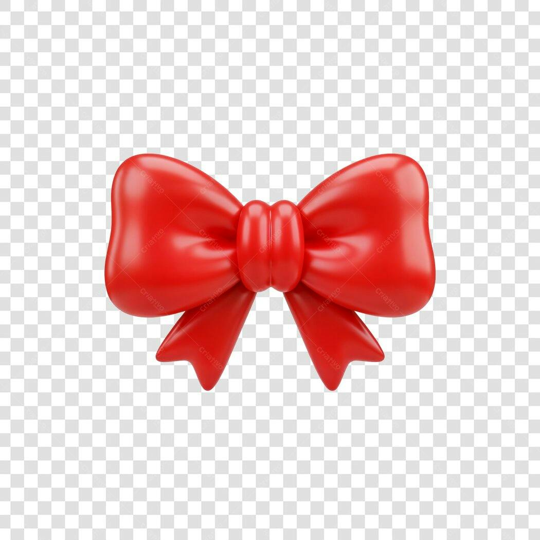 Laço decorativo vermelho para presente Natal PNG com fundo transparente