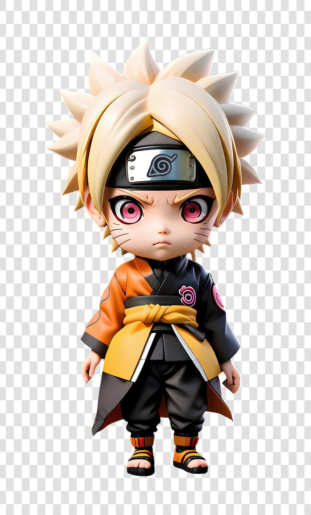Avatar 3D Naruto em PNG Sem Fundo para Composições Profissionais