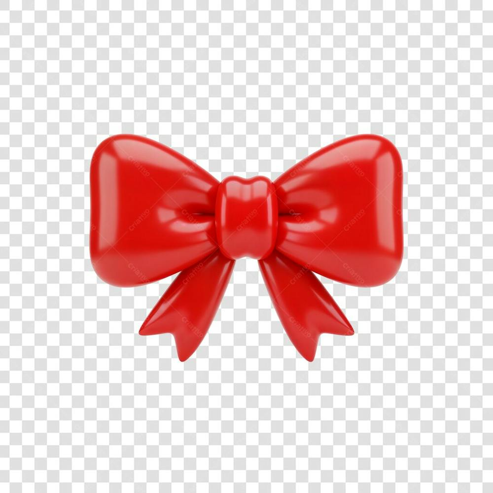 Laço Vermelho 3D Brilhante para Presente Natal PNG com fundo ...