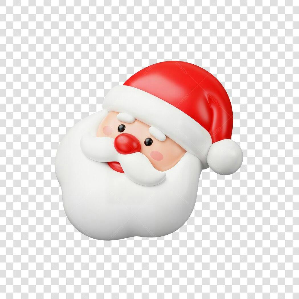 Icone Cabeça Papai Noel Natal 25 Dezembro Vermelho Branco PNG com fundo transparente