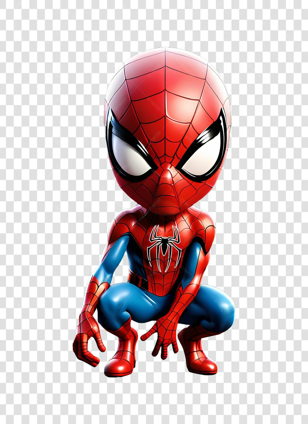 Avatar 3D Homem-Aranha em PNG Sem Fundo para Composições Profissionais