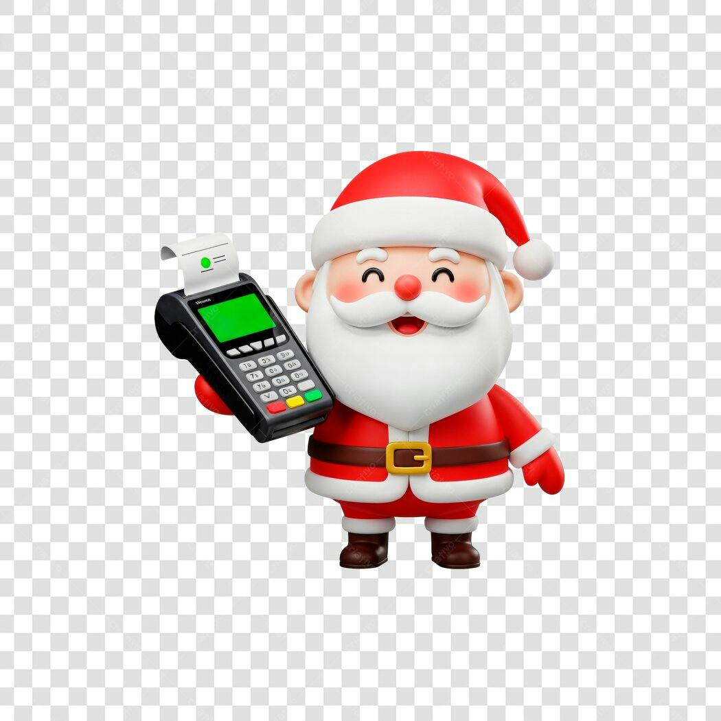Personagem Papai Noel Natal Vendas Máquina Cartão PNG com fundo transparente